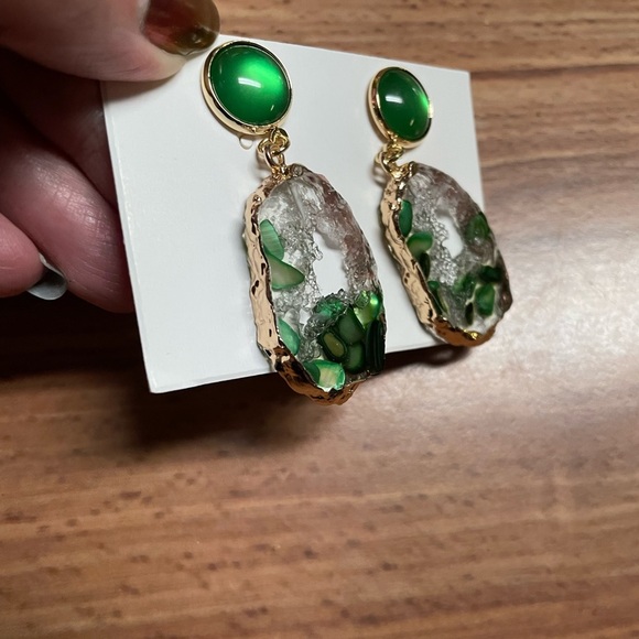 Acrylic Gem Cutout Earrings - Picture 6 of 8